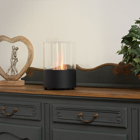 OrbisXL Schwarz Ethanol Kamin (20,5 x 20,5 x 29 cm 0,5 Liter)