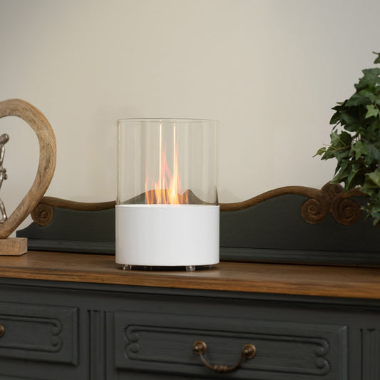 OrbisXL Weiß Ethanol Kamin (20,5 x 20,5 x 29 cm 0,5 Liter)