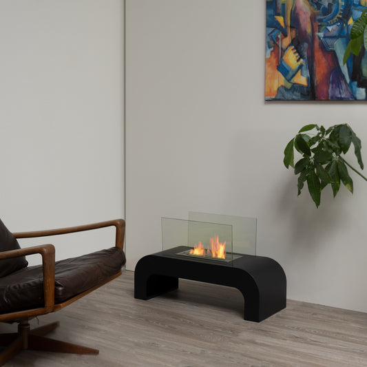 Mowana Schwarz Ethanol Kamin (75 x 30 x 45 cm 1,5 Liter)