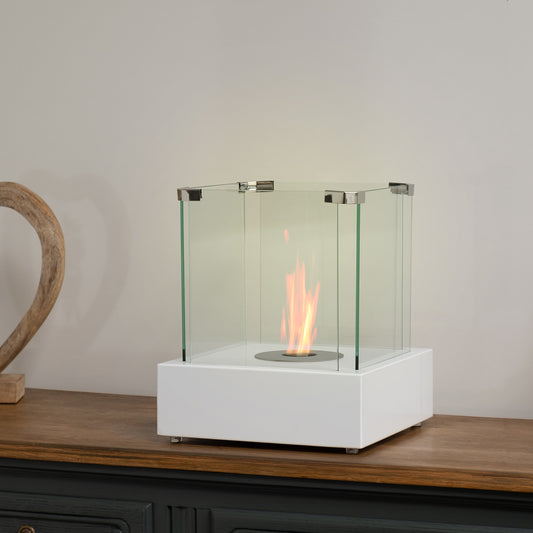 Cubo Weiß Ethanol Kamin (30 x 30 x 35 cm 0,8 Liter)