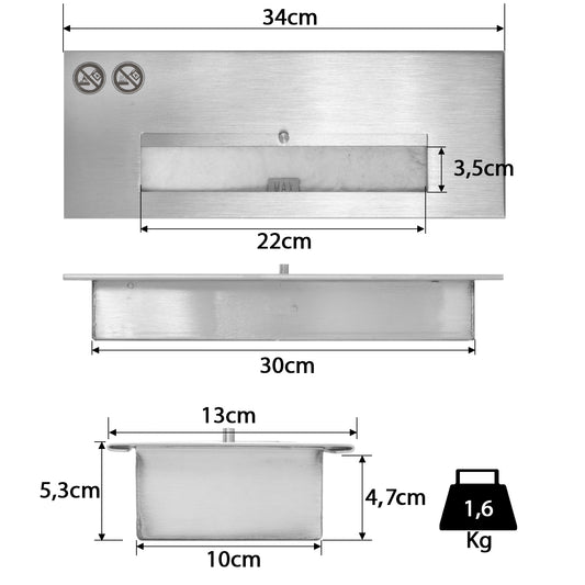 Edelstahl Brenner 1,2 L 34 cm