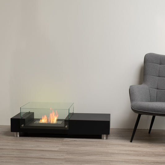 Barissa Schwarz Ethanol Kamin (112 x 50 x 35 cm 1,5 Liter)