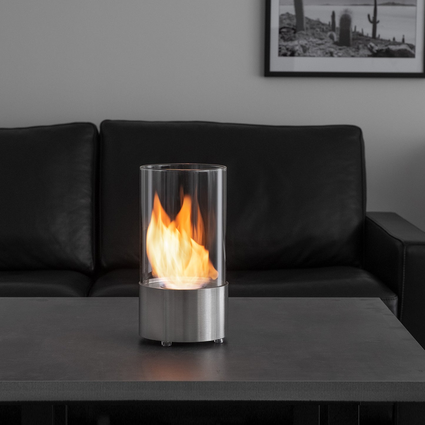 AKTIONSPREIS Ethanol Kamin Orbis Edelstahl + 1 Liter Bio-Ethanol