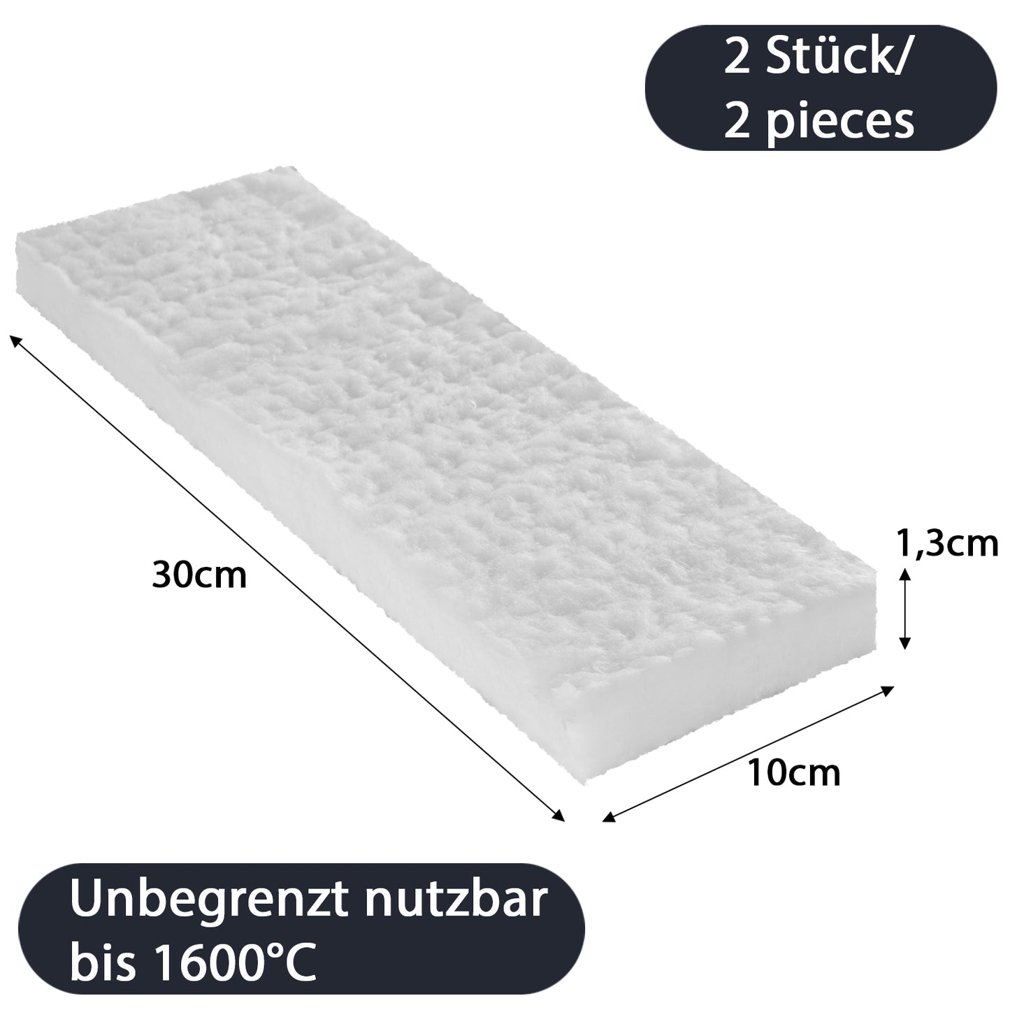 Keramikschwamm -wolle 2 Stk – 30 x 10 x 1,3 cm