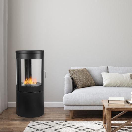 Auris Schwarz Ethanol Kamin (42 x 42 x 96 cm 1,2 Liter)