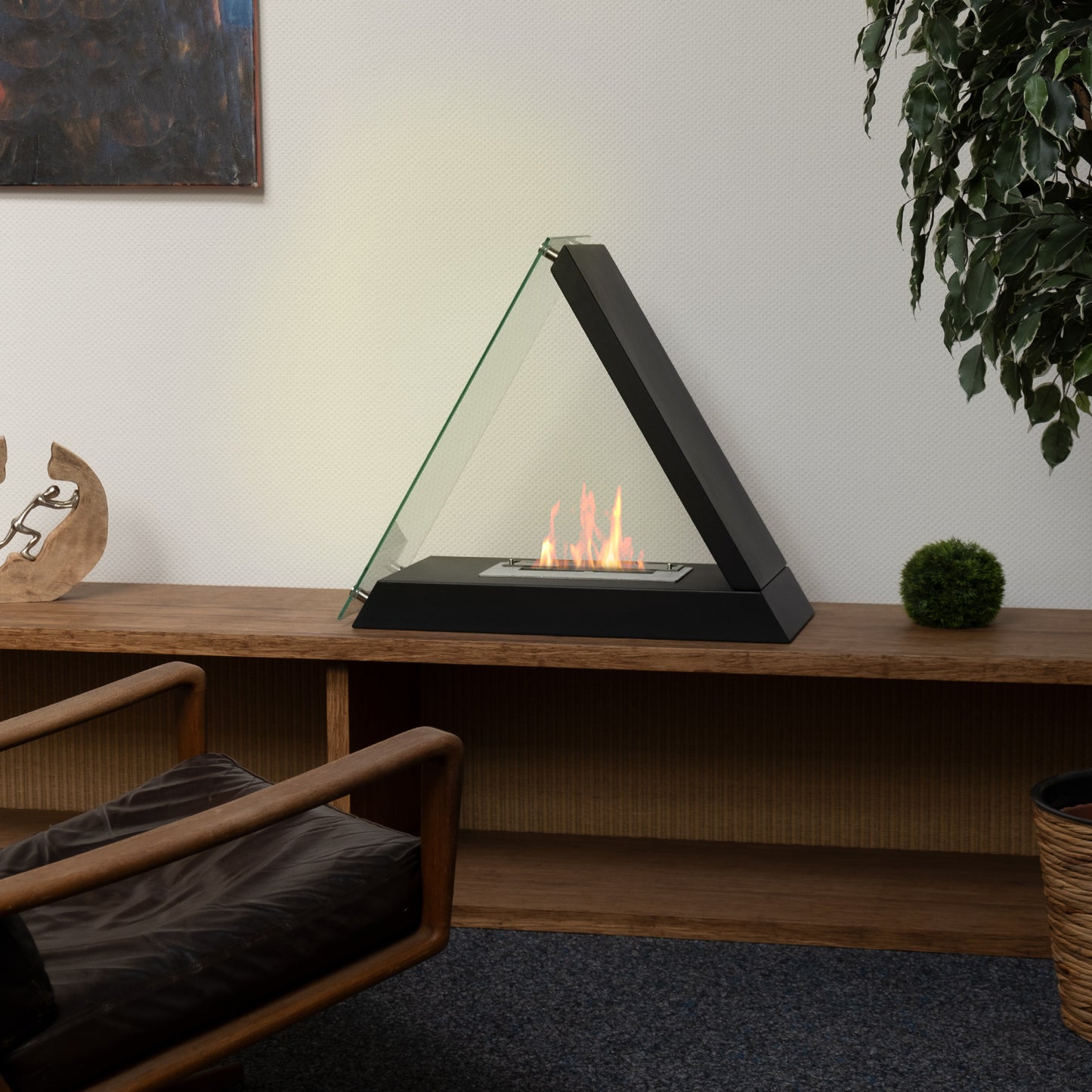 Tria Schwarz Ethanol Kamin (72 x 30 x 62 cm 1,5 Liter)