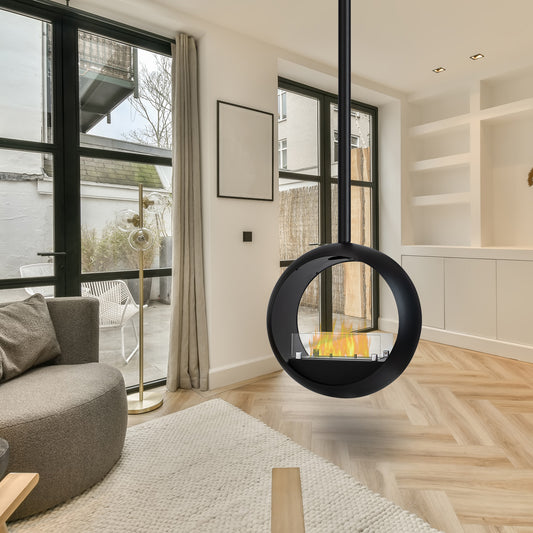 Lunaris Schwarz Ethanol Kamin (50 x 30 x 200 cm 1,2 Liter)