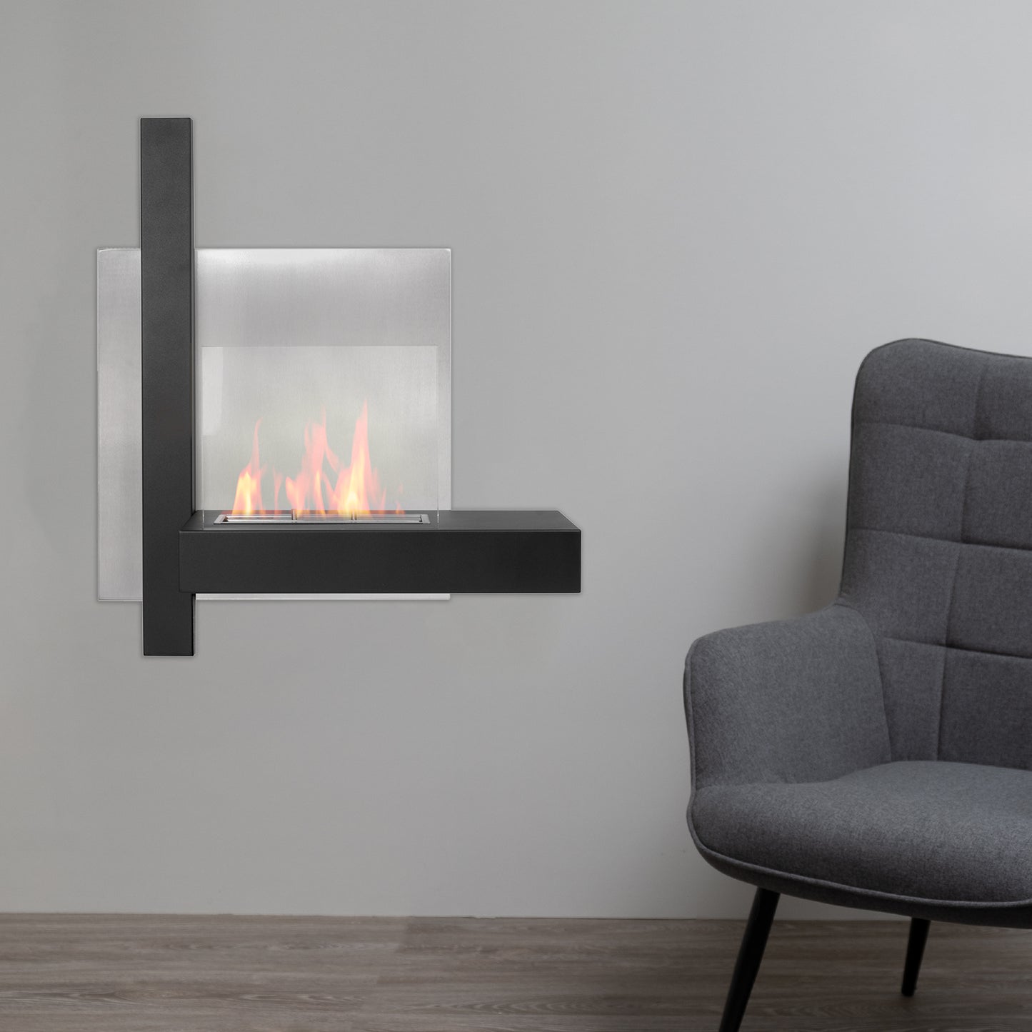 Ethanol Kamin Strato Schwarz (66 x 27 x 75cm 1 Liter)