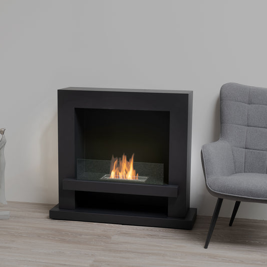 Atmos Schwarz Ethanol Kamin (100 x 31 x 90 cm 1,5 Liter)