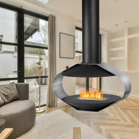 Aero Schwarz Ethanol Kamin (74 x 57 x 190 cm 1,5 Liter)