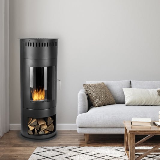 Fioro Schwarz Ethanol Kamin (45 x 45 x 113 cm 1,5 Liter)