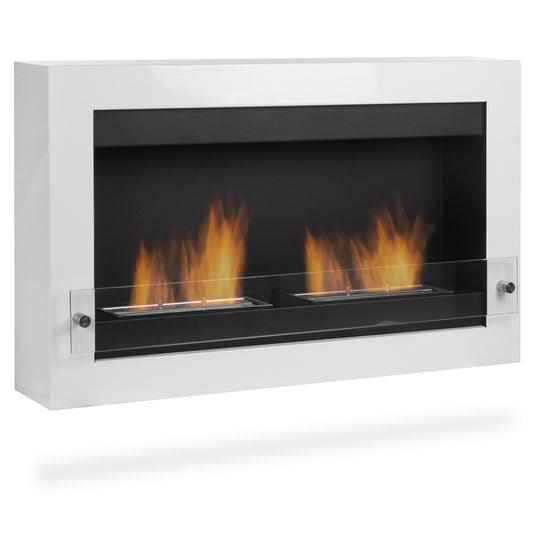 Oslo Weiß Ethanol Kamin (90 x 20 x 54 cm 2 x 1 Liter)