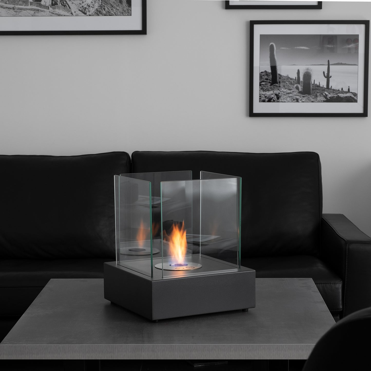 Cubo Schwarz Ethanol Kamin (30 x 30 x 35 cm 0,8 Liter)