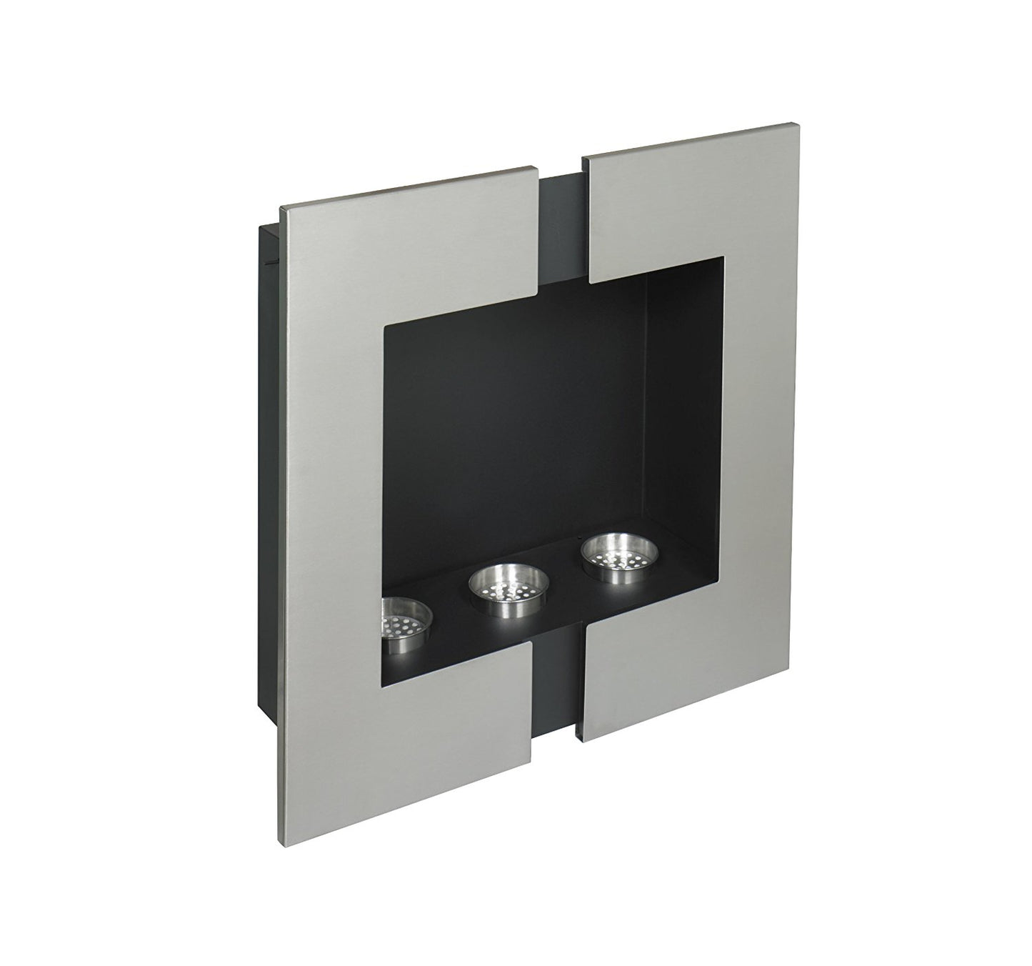 Futura Edelstahl Ethanol Kamin (60 x 20 x 60 cm 3 x 0,5 Liter)