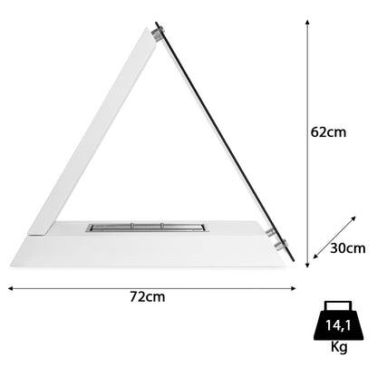 Ethanol Kamin Tria Weiß (72 x 30 x 62cm 1,5 Liter)