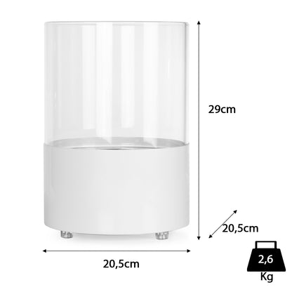 Ethanol Kamin OrbisXL Weiß (20,5 x 20,5 x 29cm 0,5 Liter)