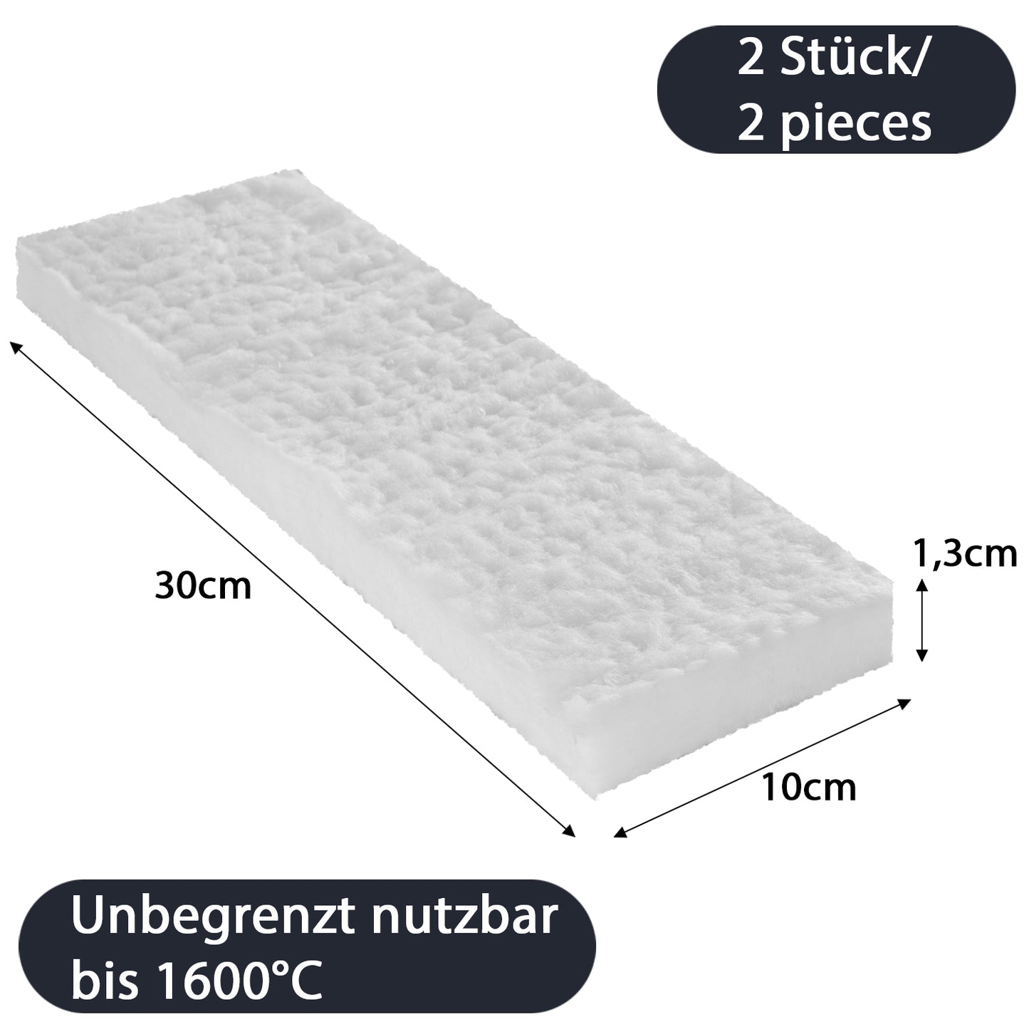 2 x Keramikschwämme Wolle 30 x 10 x 1,3 cm
