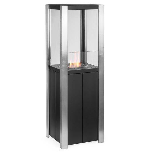 Cubikus Schwarz Ethanol Kamin (38 x 38 x 120 cm 1,2 Liter)
