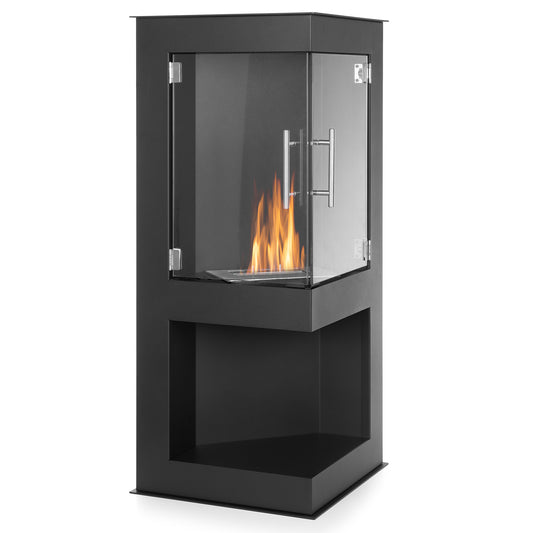 Lugano Schwarz Ethanol Kamin (58 x 39,5 x 95,5 cm 1,0 Liter)