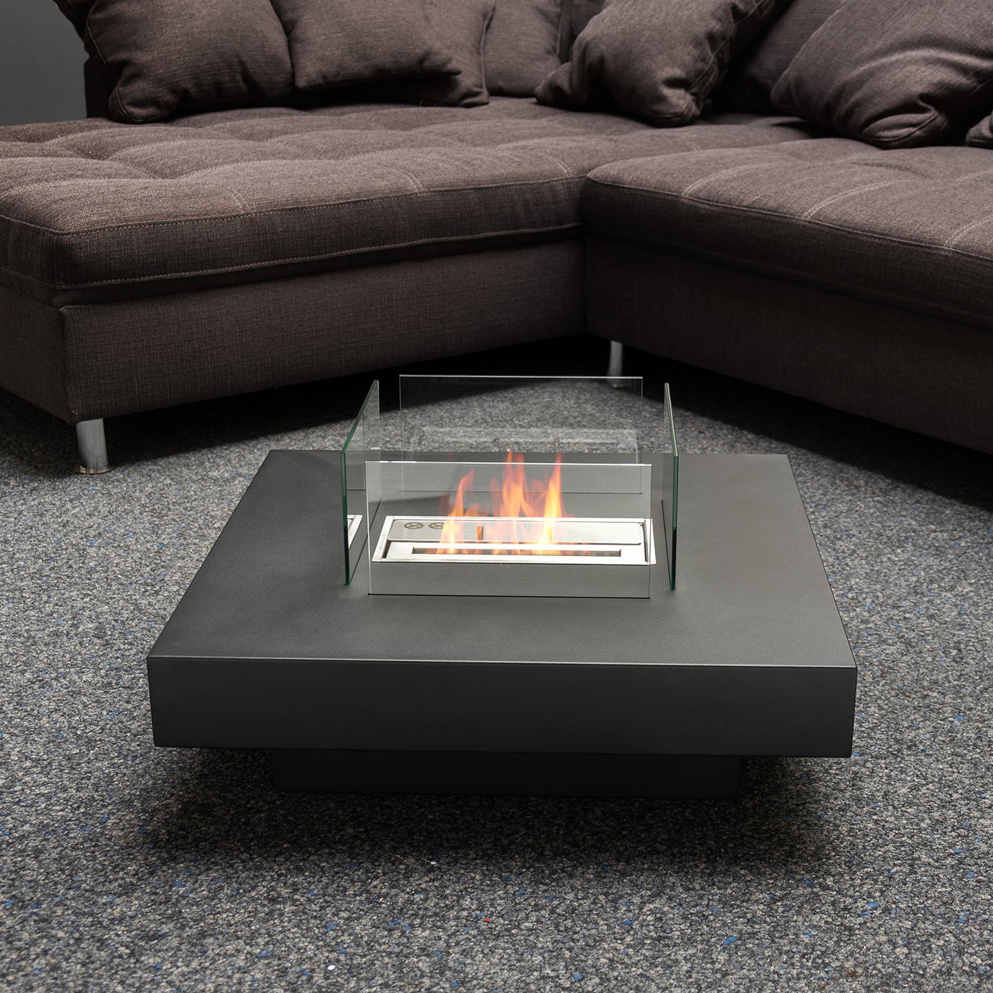 Mesa Schwarz Ethanol Kamin (70 x 70 x 35 cm 1,5 Liter)